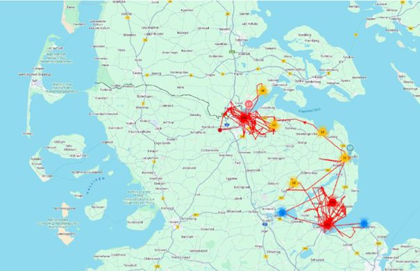 Przemieszczenia młodej mewy czarnogłowej Aura (Wrzesień 2025 r.)