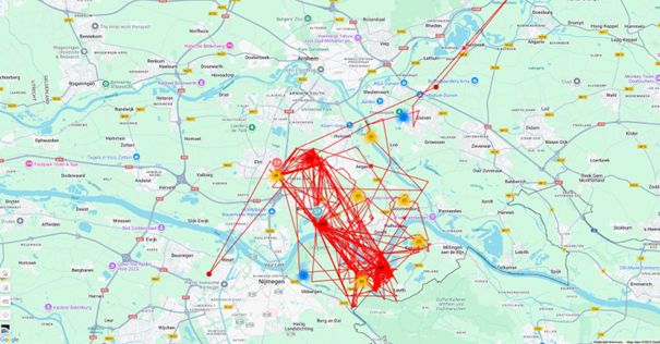 Przemieszczenia młodej mewy czarnogłowej Turbinka (Wrzesień 2025 r.)
