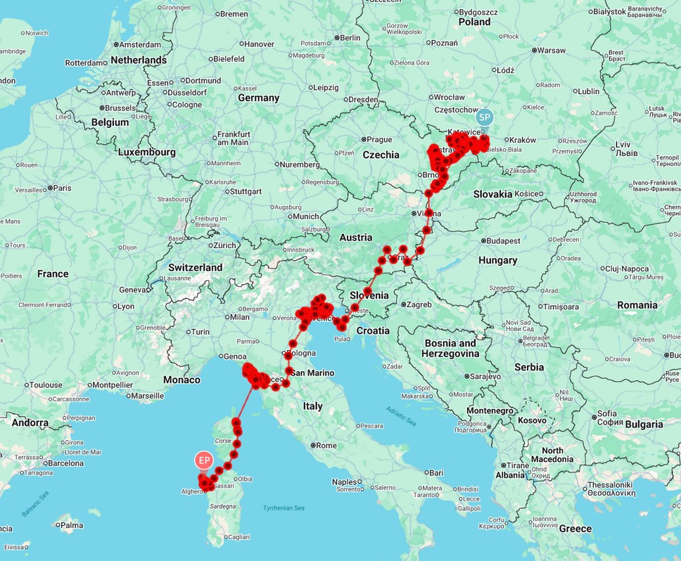 trasa lotu amperek marzec